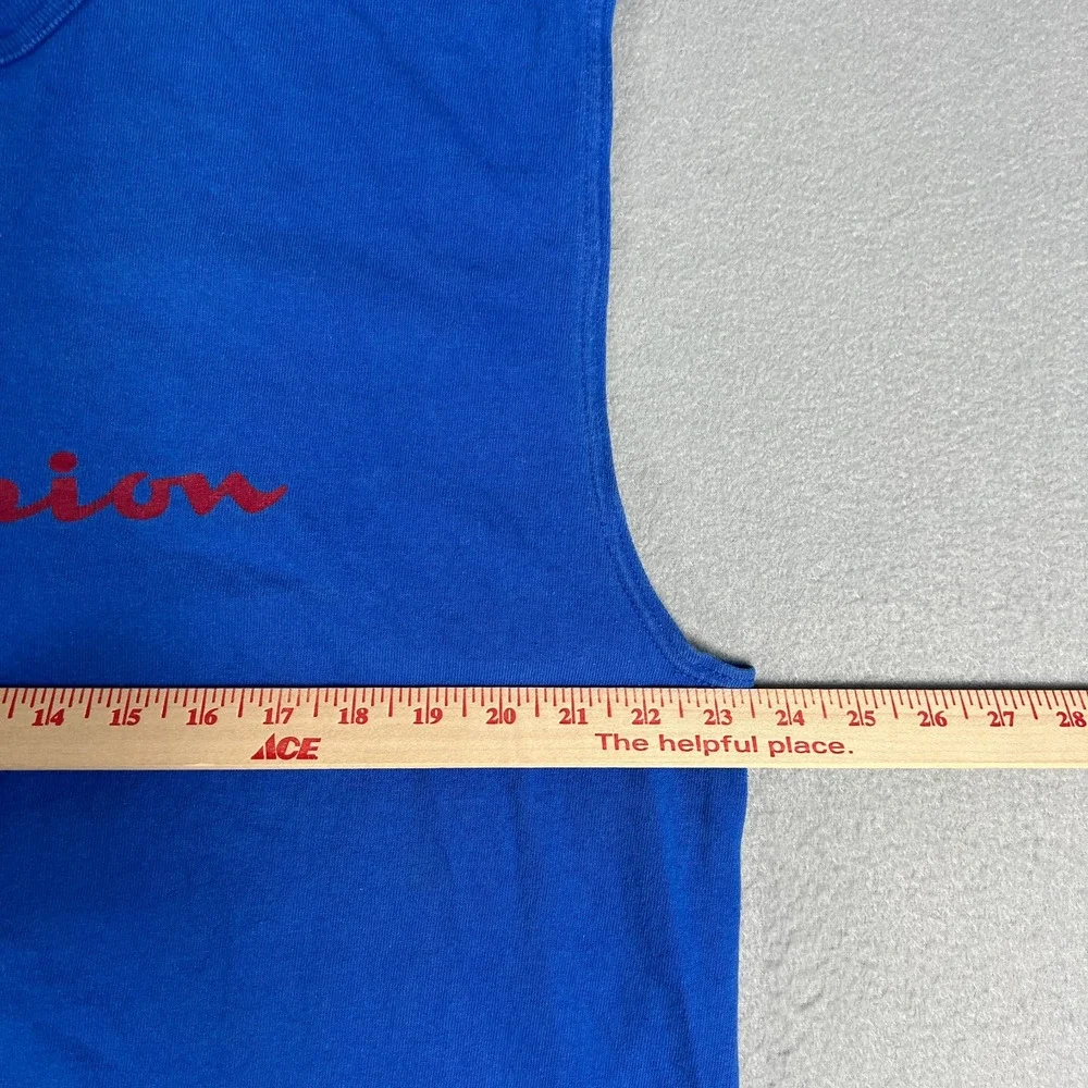 VTG Champion Tank Top Mens XL Blue‎ Sleeveless Spellout 1990s Training Gym